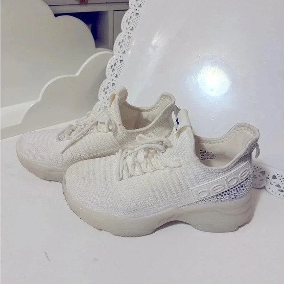 bebe Women's Analia Sneakers while with jewelin the back in great conditions - Picture 2 of 14